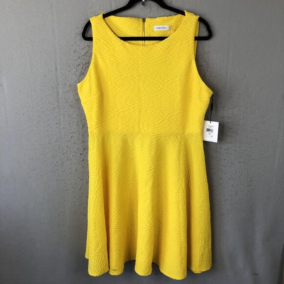 Calvin Klein Dress Womens 14 Textured Sleeveless Open Back New With Tags NWT - Picture 1 of 16